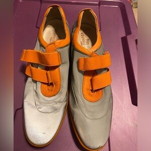 Donald J Pliner Sport Travel ORANGE & SILVER REFLECTIVE Women's Sneakers Size 10